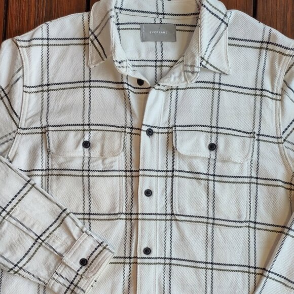 Everlane Men's Over-Shirt Plaid / Striped Button Up Long Sleeve Casual Large - Picture 2 of 8